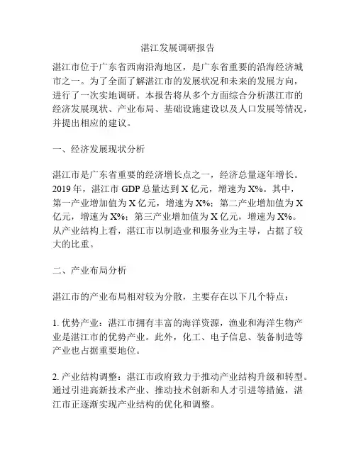 湛江发展调研报告