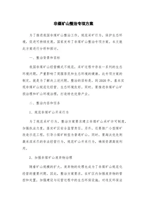 非煤矿山整治专项方案