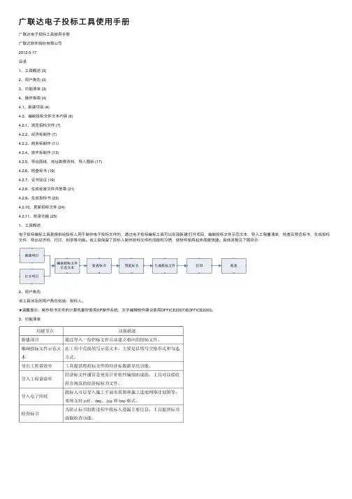 广联达电子投标工具使用手册