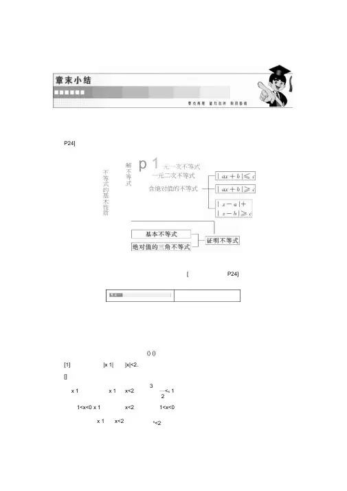 高二数学人教B版选修4-5讲义：第一章章末小结知识整合与阶段检测Word版含解析