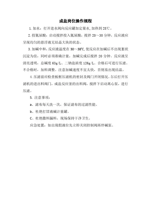 二氯操作规程