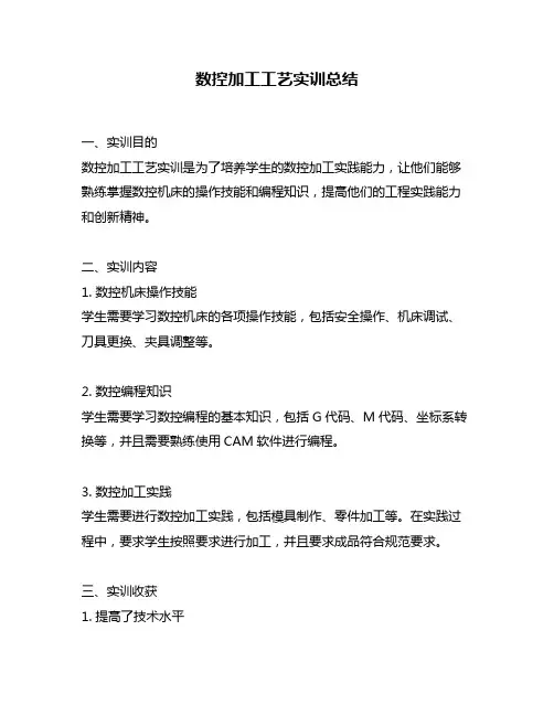 数控加工工艺实训总结