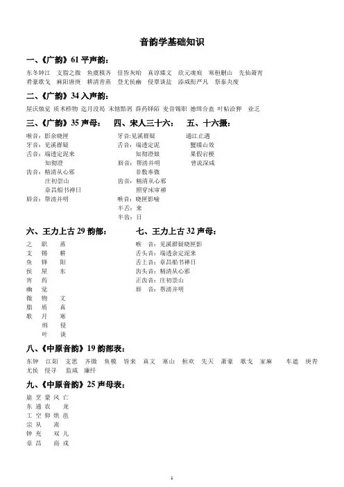 音韵学基础知识
