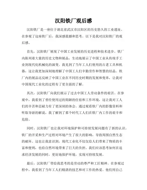汉阳铁厂观后感