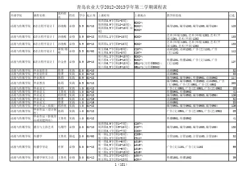 青岛农业大学课程表