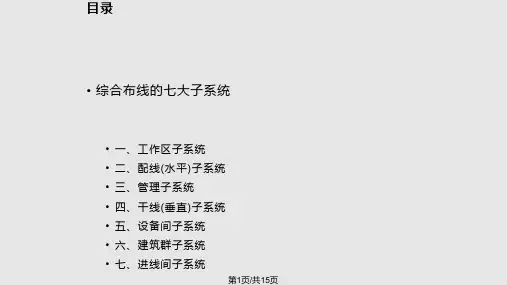 综合布线的七大子系统PPT课件