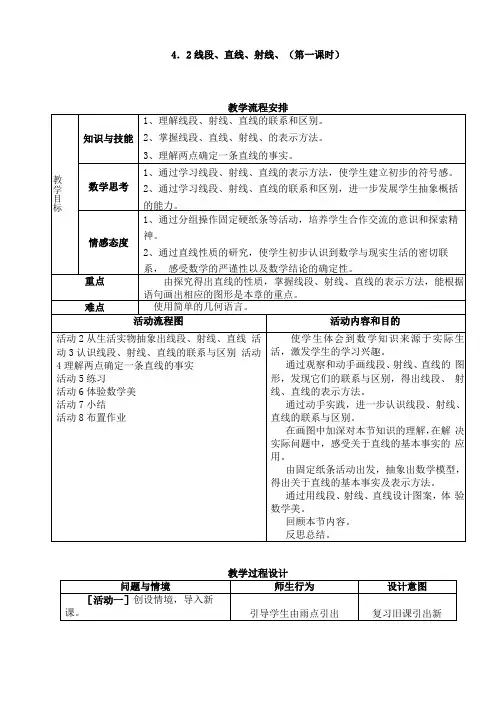 直线、射线、线段公开课