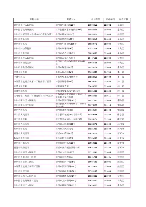徐州医疗机构名录