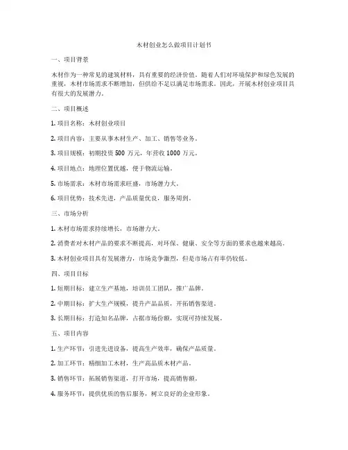 木材创业怎么做项目计划书