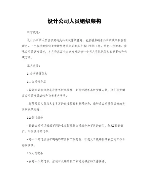 设计公司人员组织架构