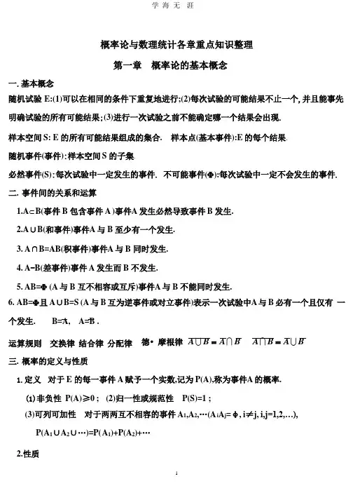 概率论与数理统计各章重点知识整理.pptx