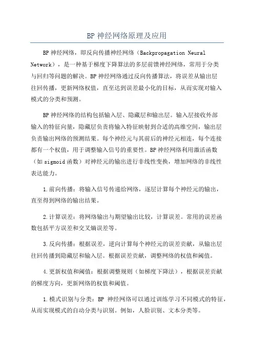 BP神经网络原理及应用