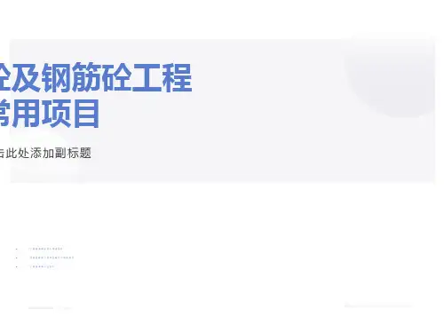混凝土及钢筋混凝土工程常用项目