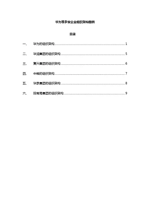 【干货文档】华为等多家企业组织架构图例及附注说明