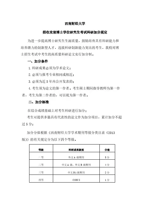 科研加分规定