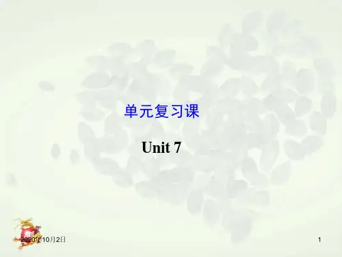 新版人教版九年级英语Unit 7复习PPT课件
