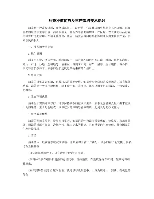 油茶种植优势及丰产栽培技术探讨