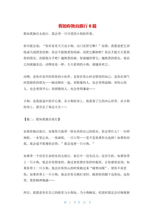 假如你独自旅行6篇