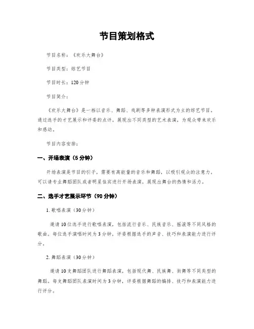 节目策划格式