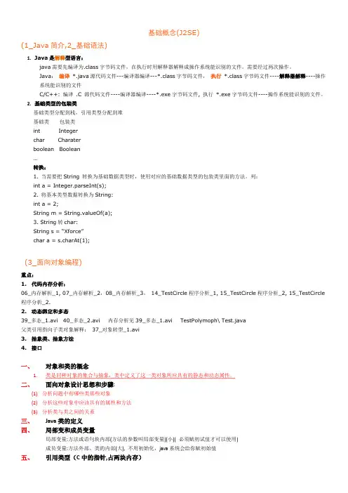 马士兵 J2SE基础 概念总结