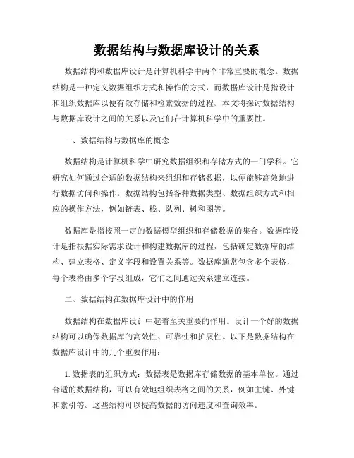 数据结构与数据库设计的关系