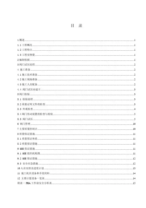 阀门试压方案