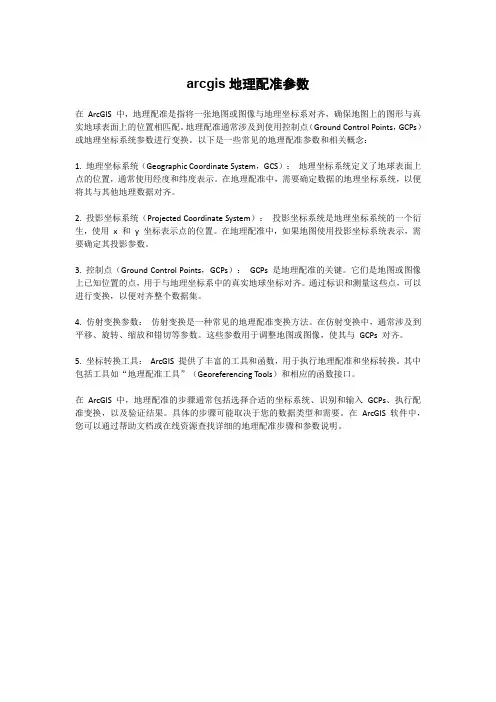 arcgis地理配准参数