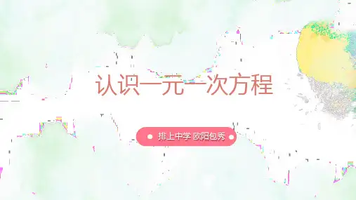 初中数学《认识一元一次方程》说课ppt