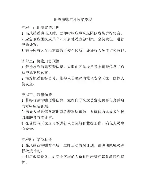 地震海啸应急预案流程