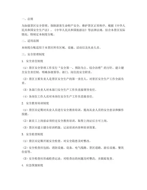 景区安全管理制度台账