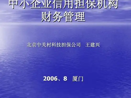中小企业信用担保管理-中关村担保公司王建兴