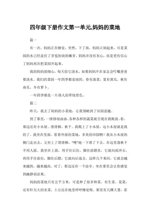 四年级下册作文第一单元,妈妈的菜地