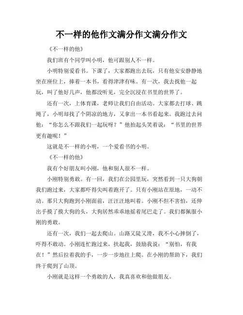 不一样的他作文满分作文满分作文