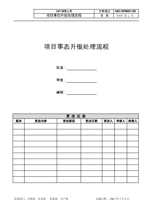 完整的项目事态升级处理流程