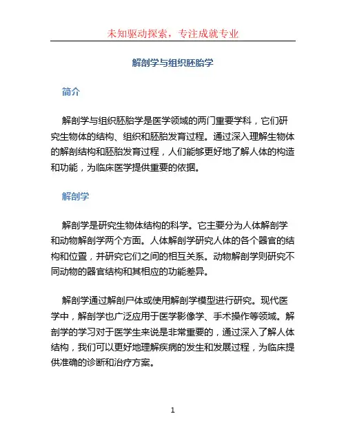 解剖学与组织胚胎学
