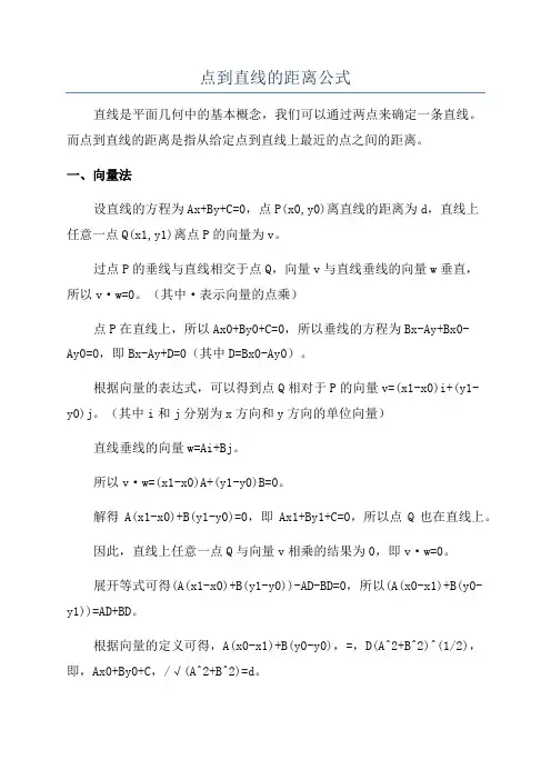 点到直线的距离公式