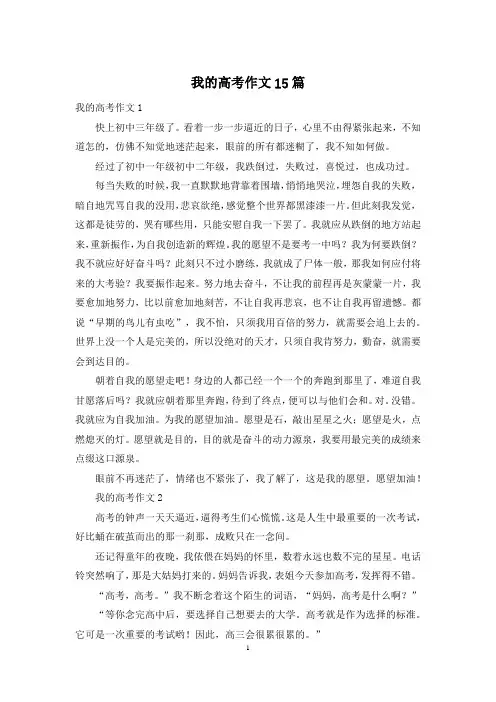 我的高考作文15篇