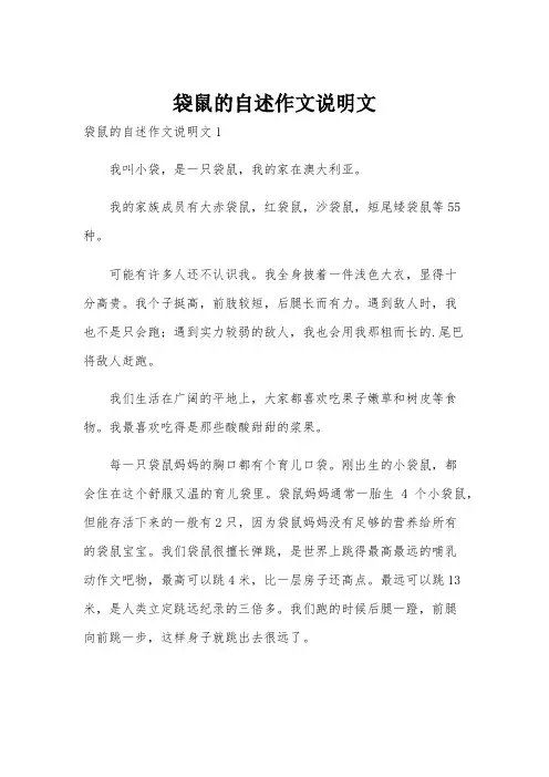 袋鼠的自述作文说明文