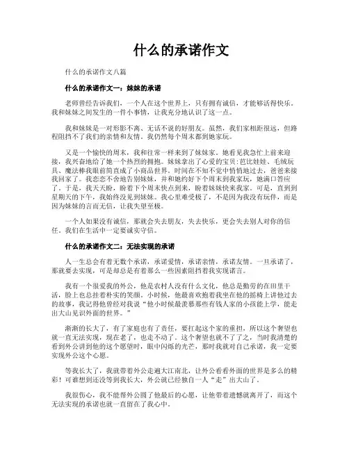 什么的承诺作文