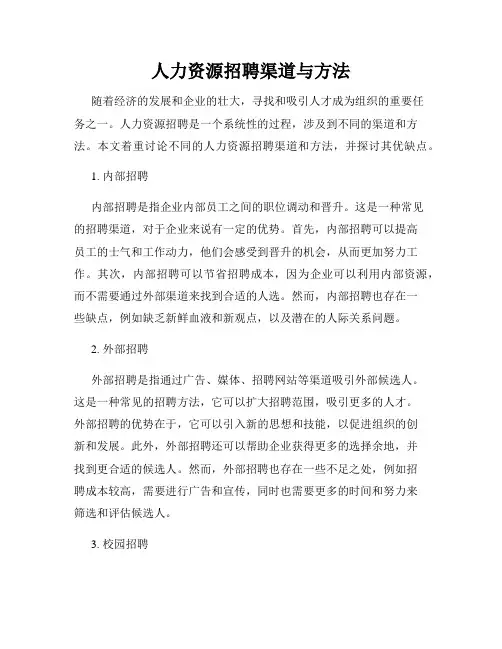 人力资源招聘渠道与方法