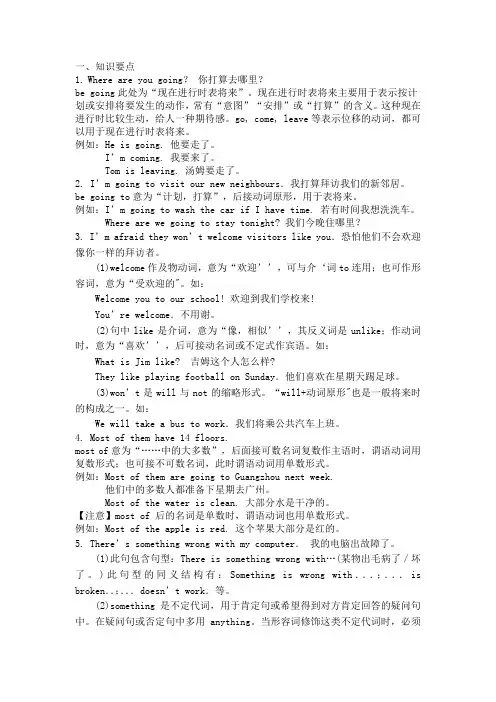 牛津译林英语七年级英语下册unit2neighbours知识点归纳