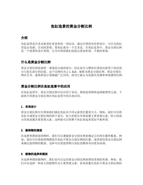 鱼缸造景的黄金分割比例