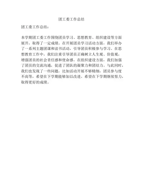 团工委工作总结