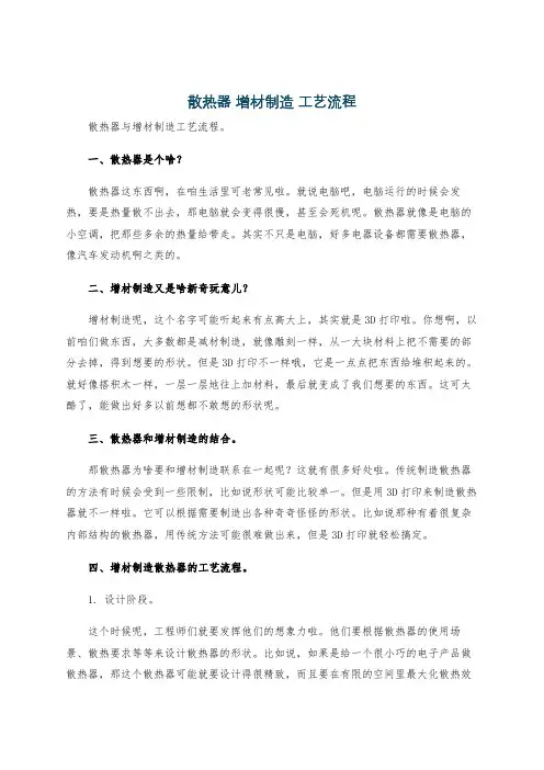 散热器 增材制造 工艺流程