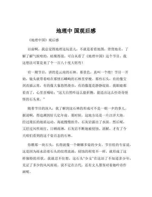地理中 国观后感