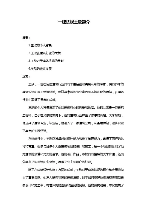 一建法规王欣简介