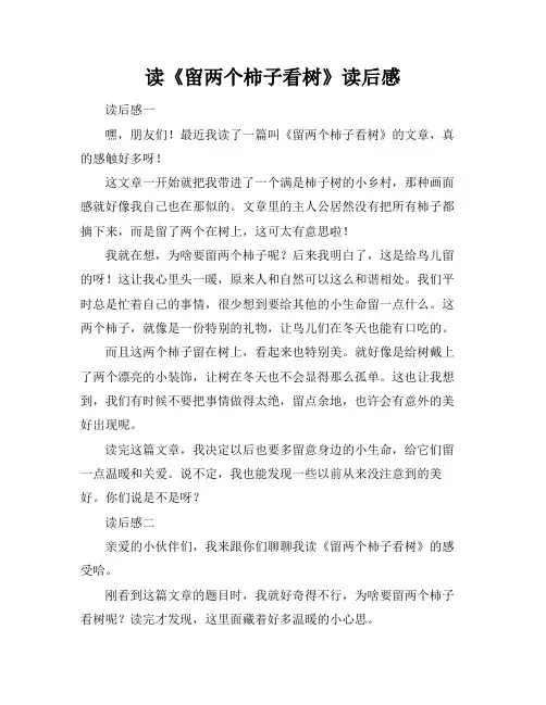 读《留两个柿子看树》读后感