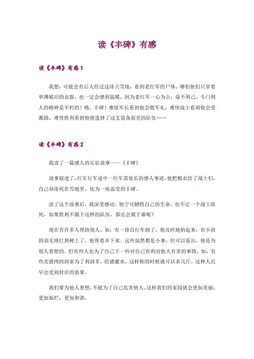 读《丰碑》有感