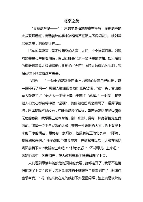 初三作文：北京之美作文800字