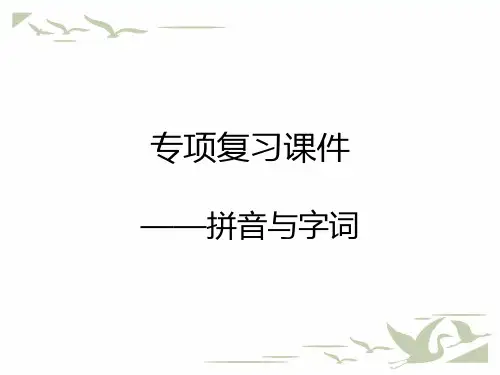 统编人教版二年级语文上册期末考试复习专项练习课件-拼音与字词